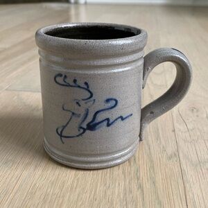 Rowe Pottery Salt Glazed Reindeer Mug